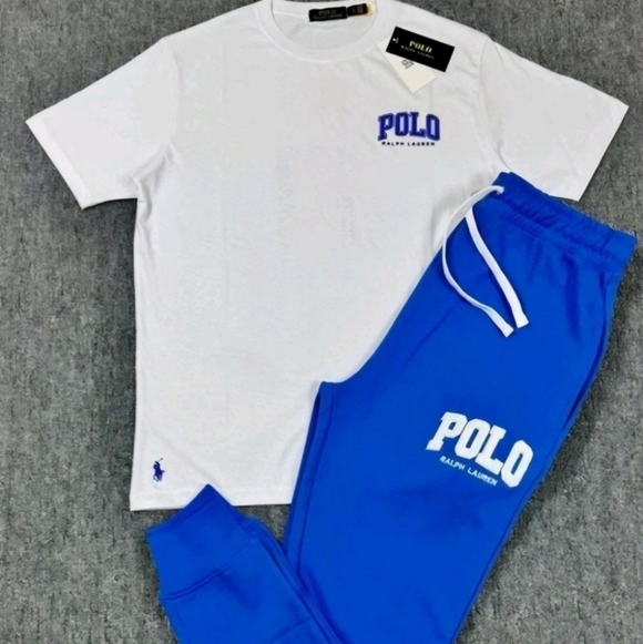Ralph Lauren Other - Polo Ralph Lauren Graphic Joggers & TShirt Blue & White (2 PIECE SET) Size Small
